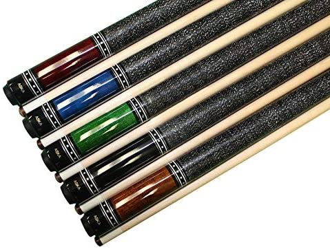 Aska L9 Pool Cue Sticks Set of 5 – 58", 2-Piece Canadian Maple Cues, 13mm Le Pro Tips