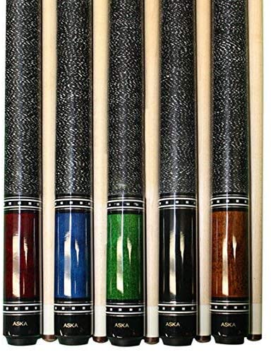 Aska L9 Pool Cue Sticks Set of 5 – 58", 2-Piece Canadian Maple Cues, 13mm Le Pro Tips