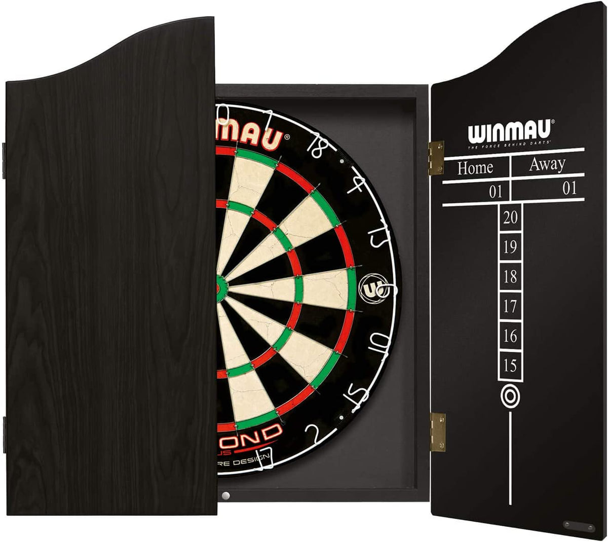 Winmau Professional Darts Set (Cabinet, Diamond Plus Dartboard and 6 Darts)