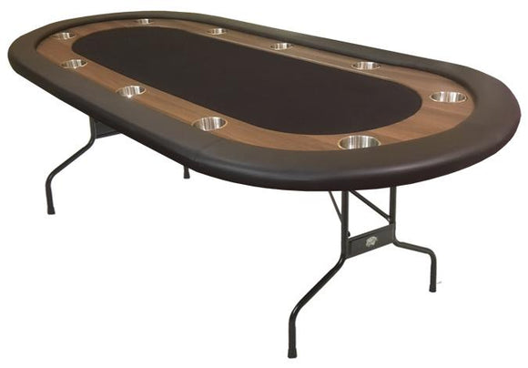 BLACK FELT TOP FOLDING POKER TABLE 7'
