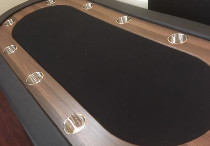 Black Felt Top Folding Poker Table – 7'