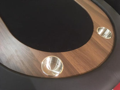 Black Felt Top Folding Poker Table – 7'