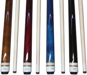 Aska Set of 4 Wrapless Short Kids Pool Cue Sticks LCSN, Stained Maple, Canadian Hardrock Maple Shaft, 13mm Tip, Mixed Lengths 36",42",48",52", LCSN4