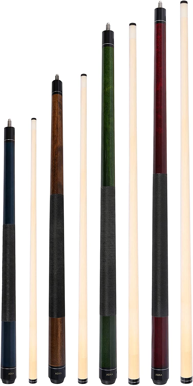 Aska Set of 4 Mixed Length Short Kids Pool Cue Sticks – LS4