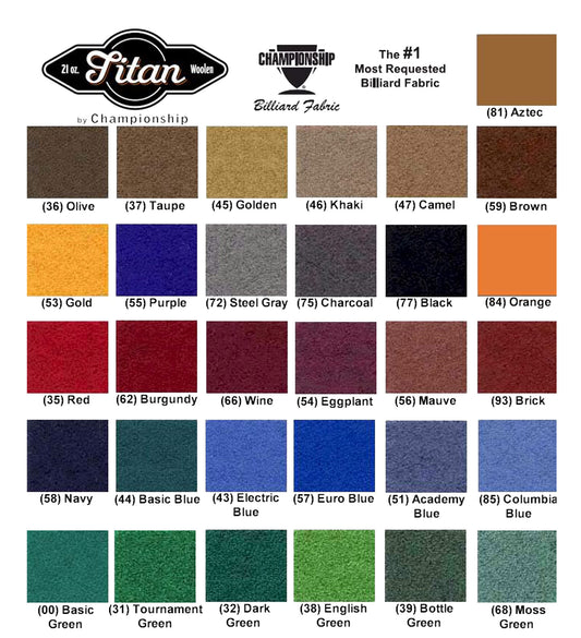 Championship Invitational Teflon billiard cloth