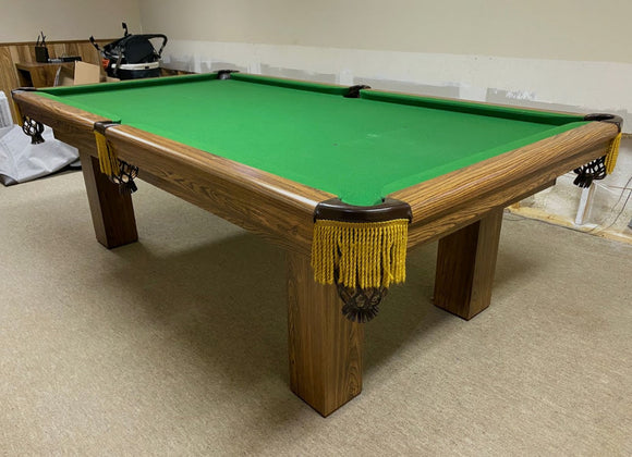 8' PREOWNED DUFFERIN REGAL SNOOKER/POOL TABLE INSTALLED WITH ACCESSORIES