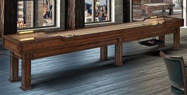 14 FT LEGACY LANDON SHUFFLEBOARD. OLD ENGLISH FINISH