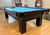 PREOWNED 9' OLHAUSEN  POOL TABLE INSTALLED WITH ACCESSORIES