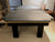 8' PREOWNED DUFFERIN LEGEND SLATE POOLTABLE INSTALLED WITH ACCESSORIES BLACK FINISH