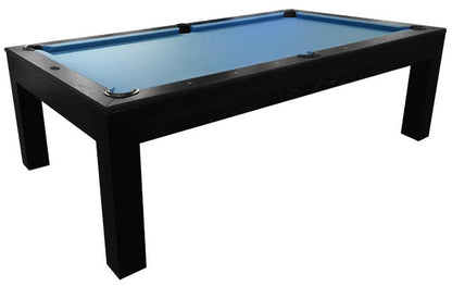 An 8' Majestic Mensa Pool Table with a black blue surface