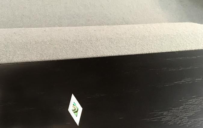 The  view of the Mensa 7-foot Black  modern pool table rail