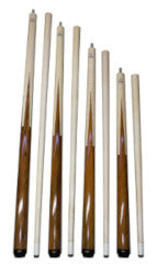 Set of 4 Aska Mixed Length Cues LS, Canadian Hard Rock Maple Billiard Pool Cue Sticks, Short, Kids Cues SSP4